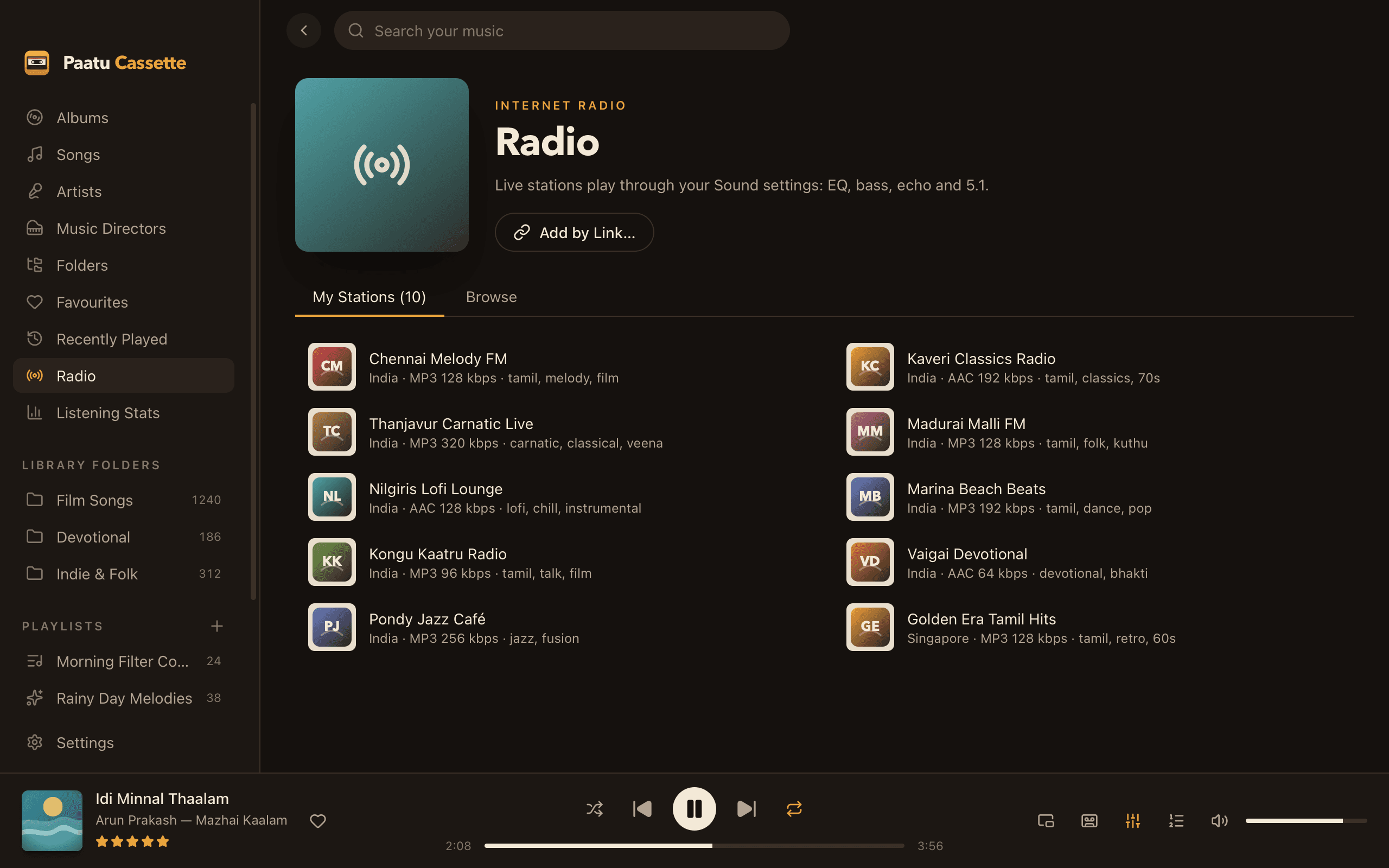 Paatu Cassette screenshot: Stations from everywhere